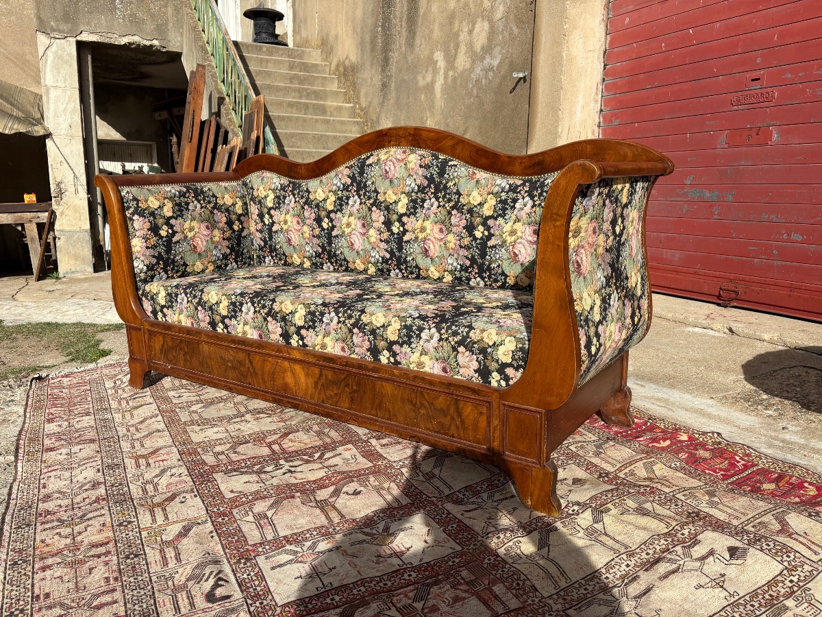 Banquette, restauration en noyer époque XIXe siècle-photo-1