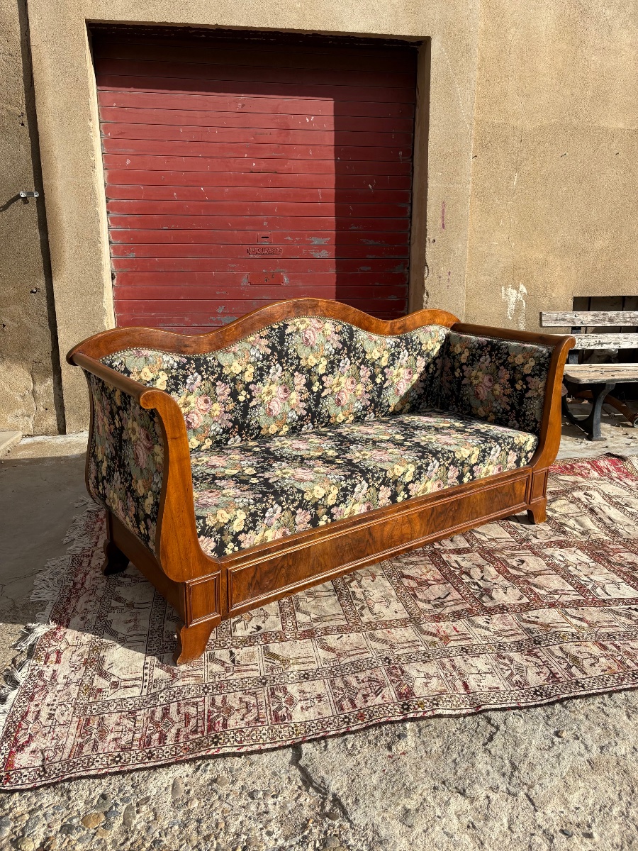 Banquette, restauration en noyer époque XIXe siècle-photo-6