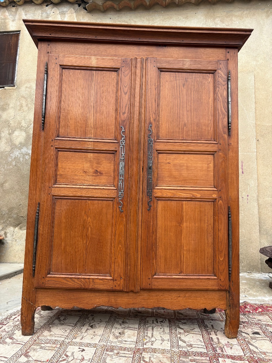 Armoire, Louis XV, en bois, fruitier, époque XVIIIe siècle-photo-8