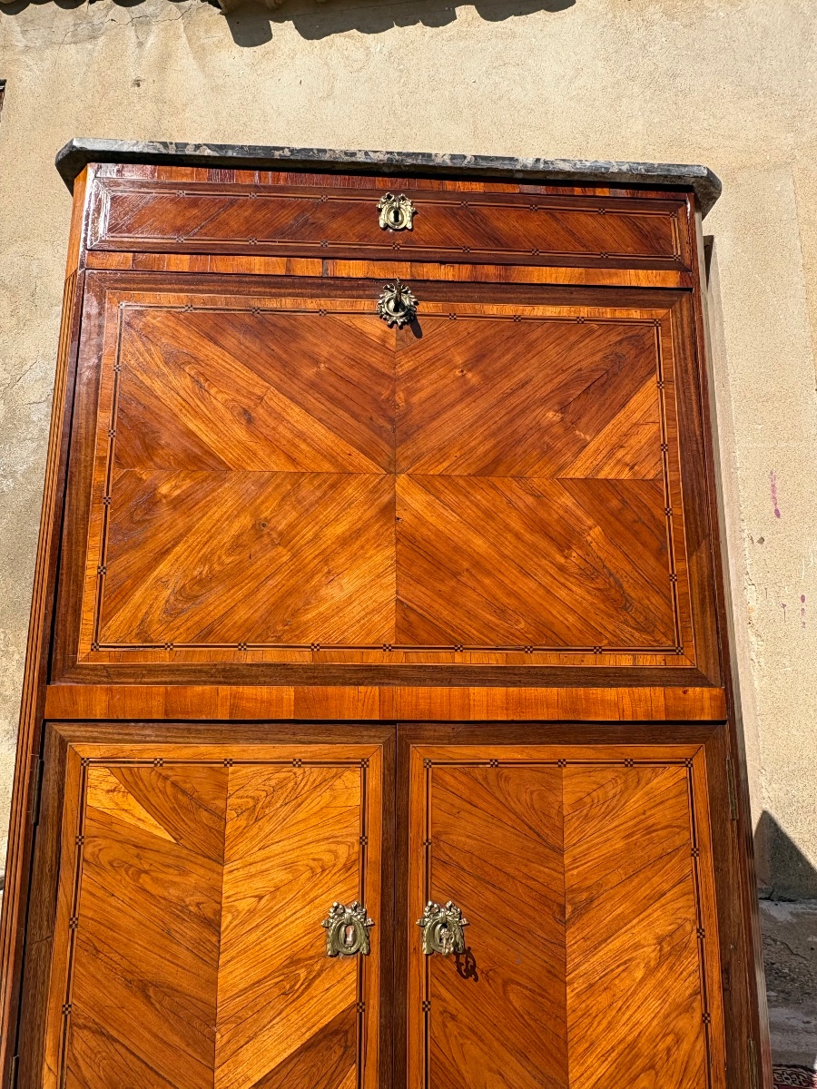 Secretary, Louis XVI Style, With 18th-century Marquetry-photo-3