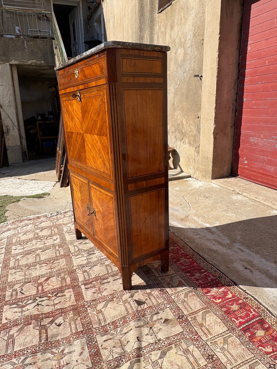 Secretary, Louis XVI Style, With 18th-century Marquetry-photo-1