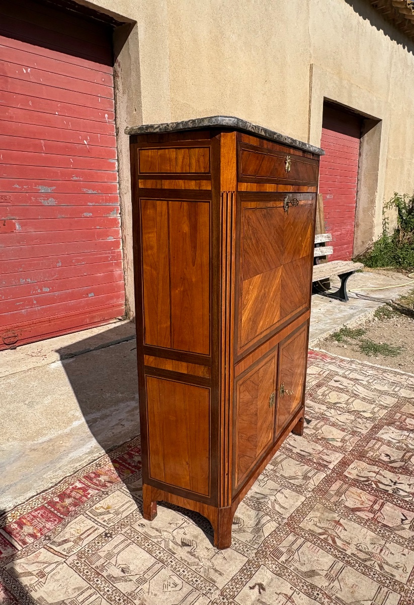 Secretary, Louis XVI Style, With 18th-century Marquetry-photo-3