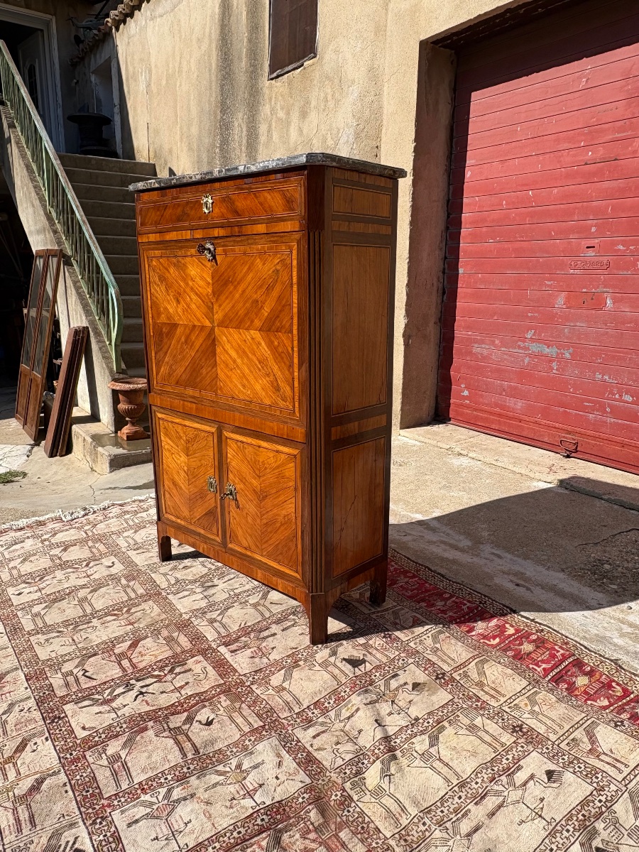 Secretary, Louis XVI Style, With 18th-century Marquetry-photo-5