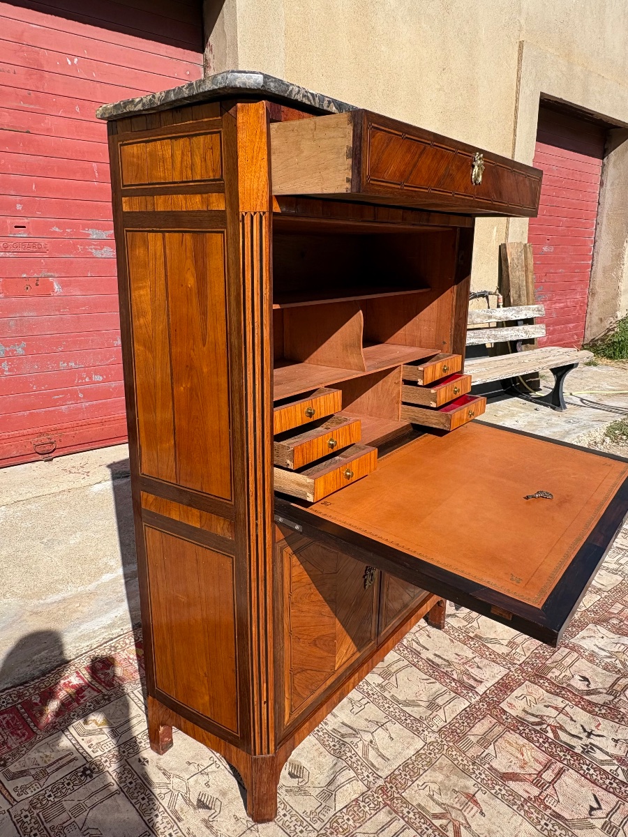 Secretary, Louis XVI Style, With 18th-century Marquetry-photo-8
