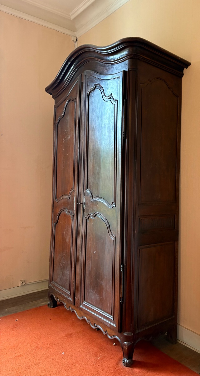 18th-century Mahogany Bordeaux-style Louis XV Cabinet-photo-2