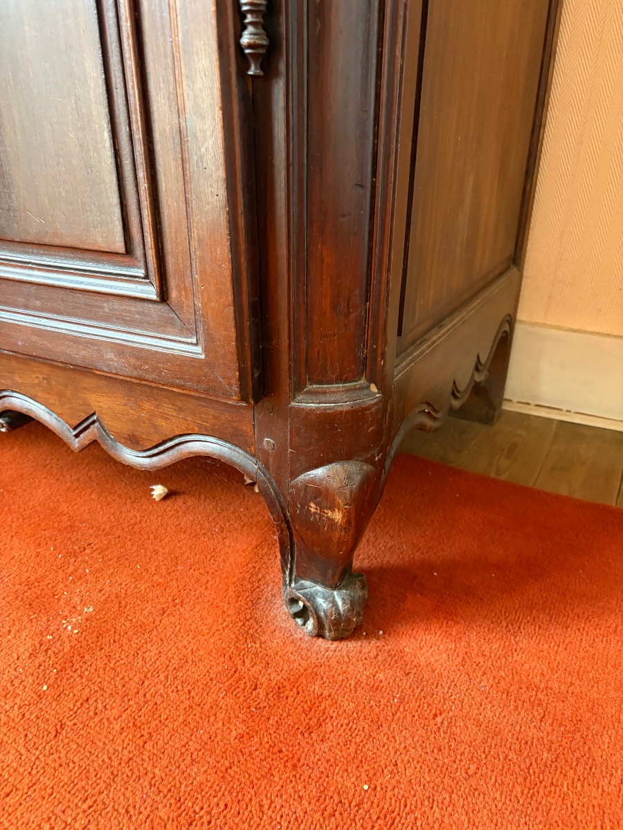 18th-century Mahogany Bordeaux-style Louis XV Cabinet-photo-2