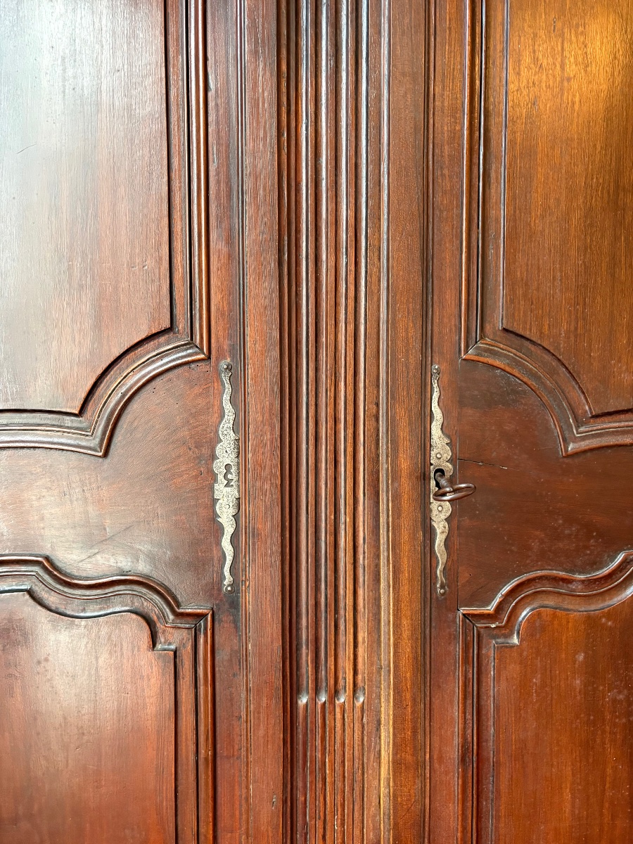 18th-century Mahogany Bordeaux-style Louis XV Cabinet-photo-5
