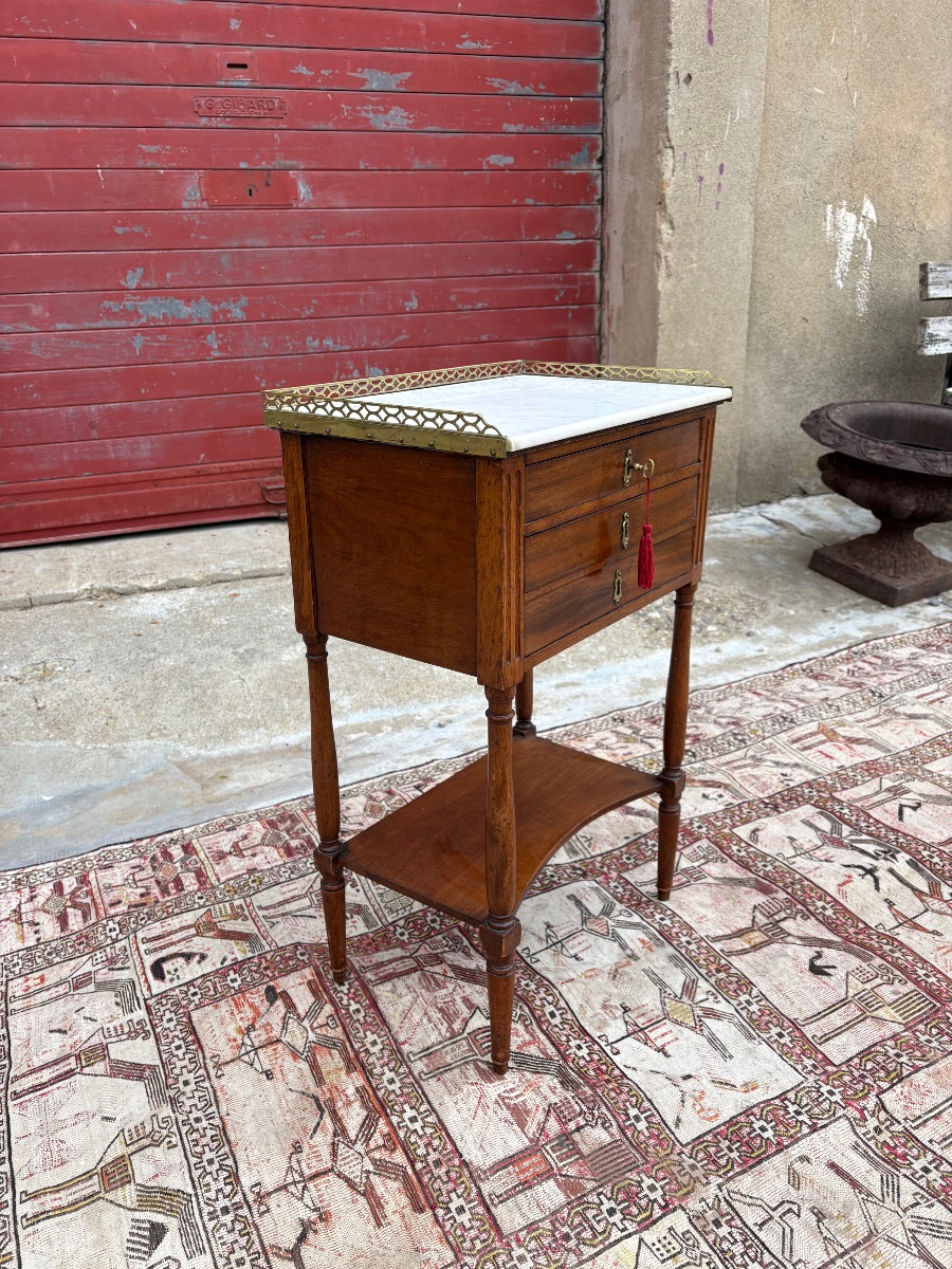 Chiffonnière chevet, Louis XVI, en acajou d’époque XVIIIe siècle-photo-3