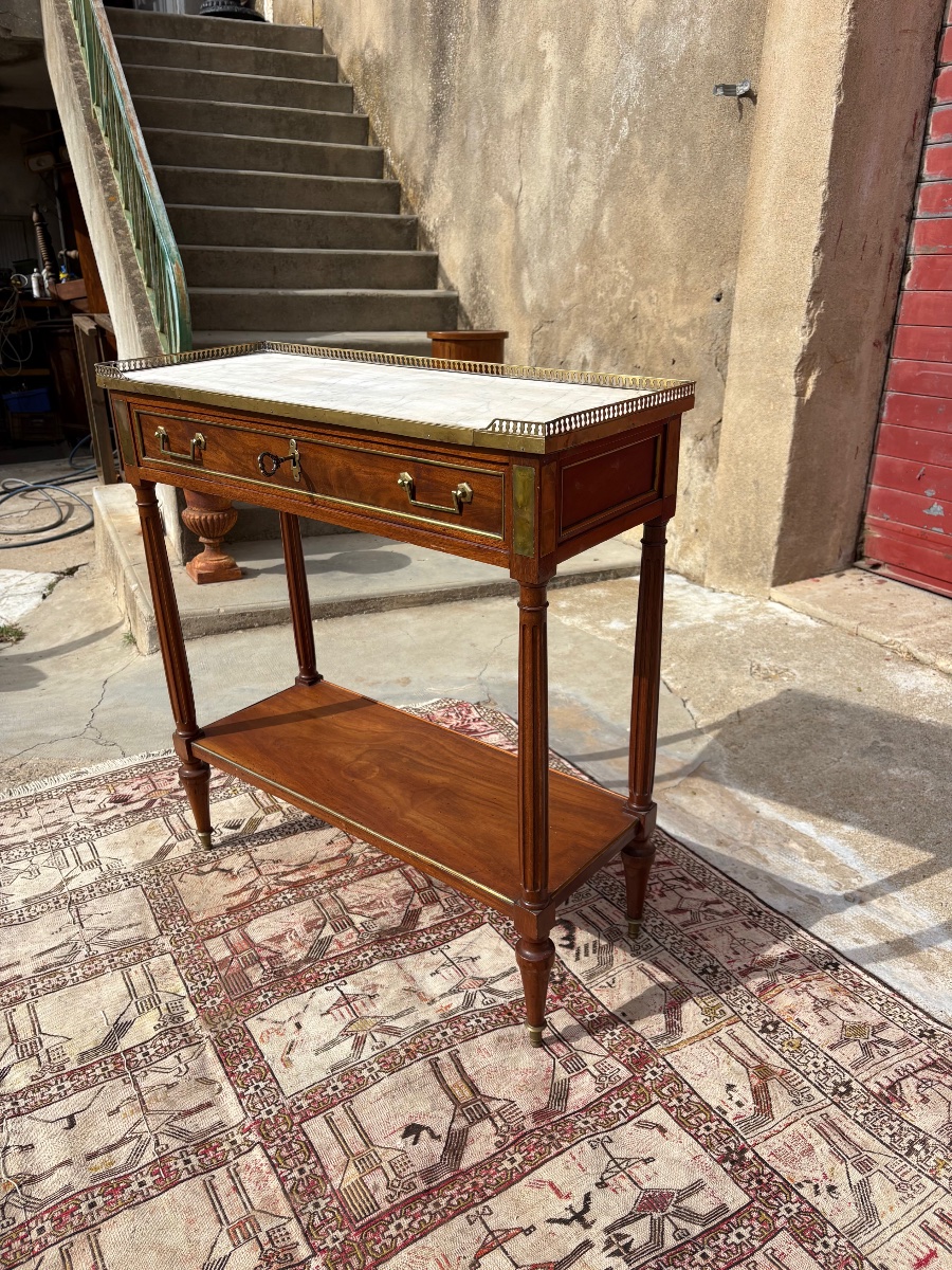 Louis XVI Console Table, Made Of Mahogany, Dating From The 18th Century-photo-2