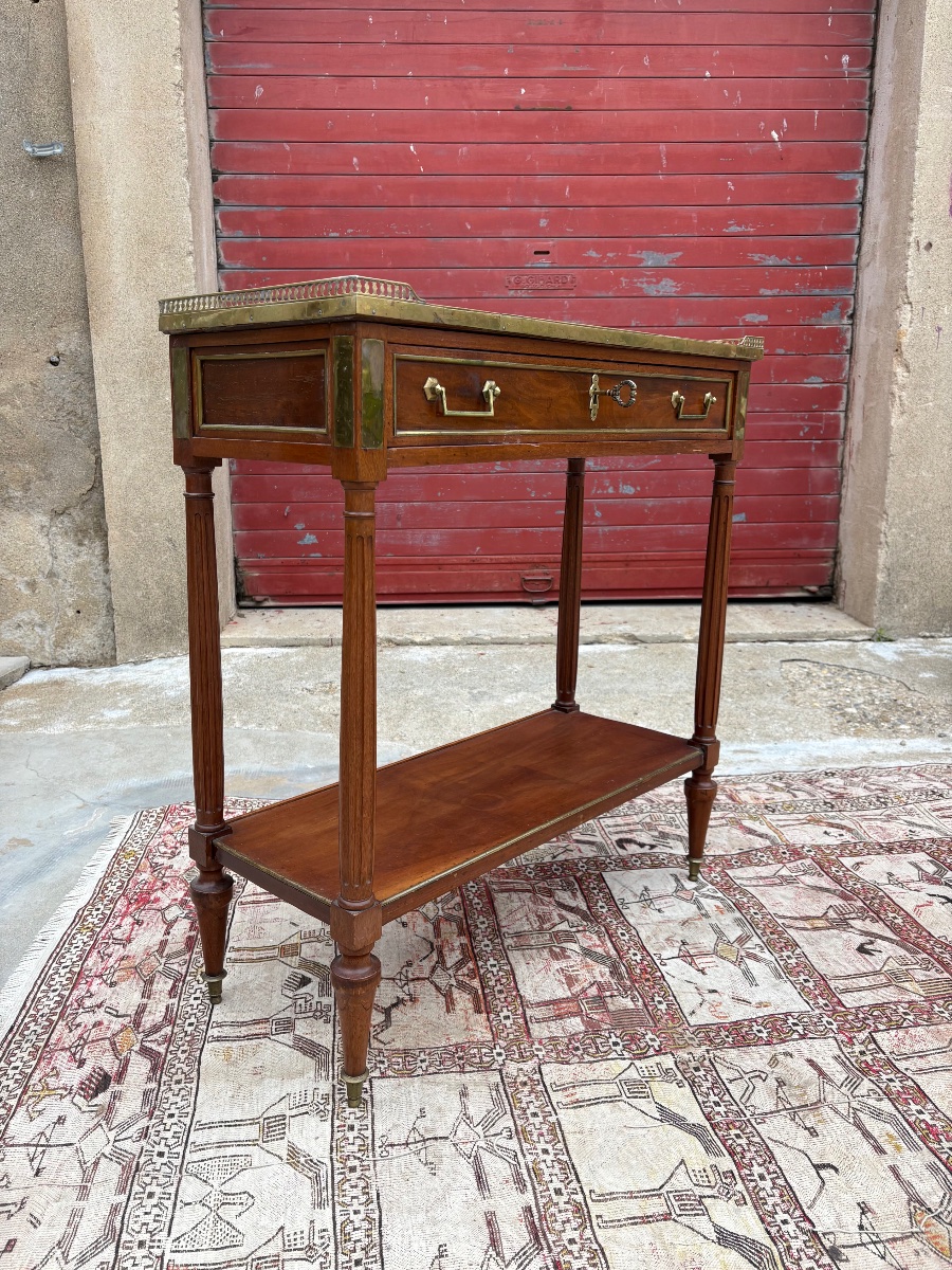 Louis XVI Console Table, Made Of Mahogany, Dating From The 18th Century-photo-6