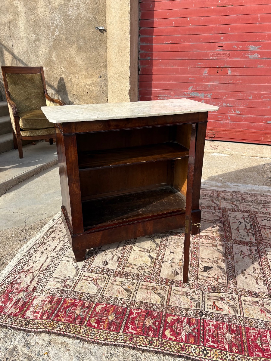 Meuble d’appui en acajou et marbre époque XIXe siècle-photo-3
