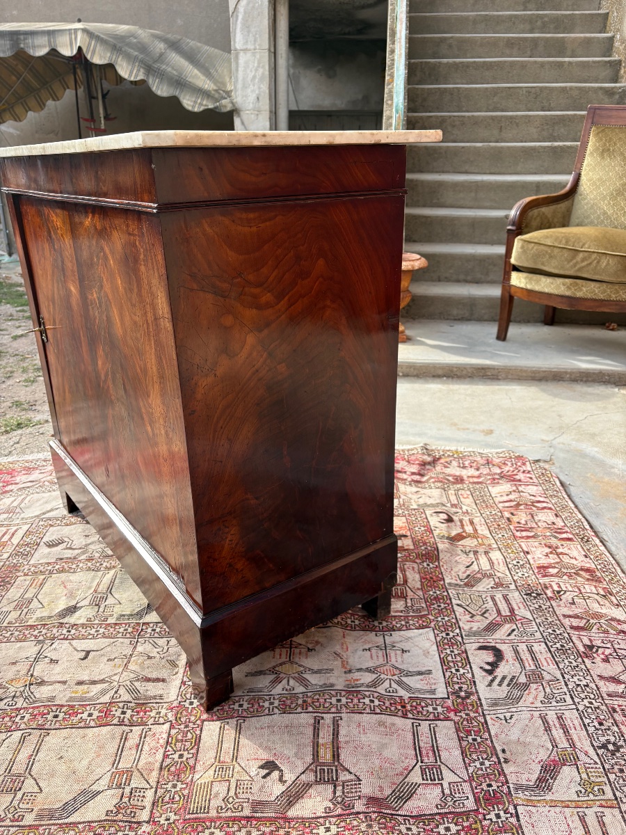 Meuble d’appui en acajou et marbre époque XIXe siècle-photo-2