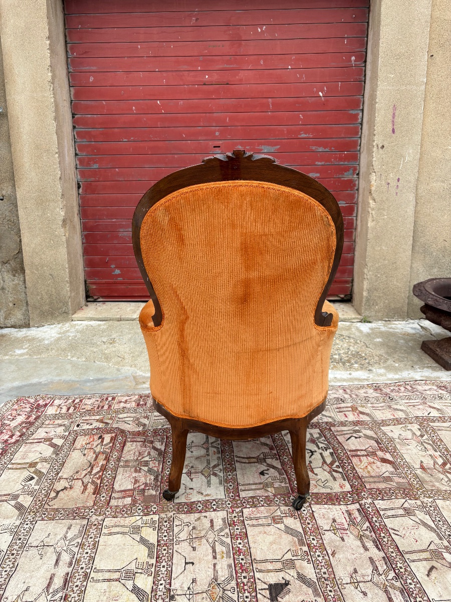 Bergère, Napoléon III, en acajou époque XIXe siècle-photo-3