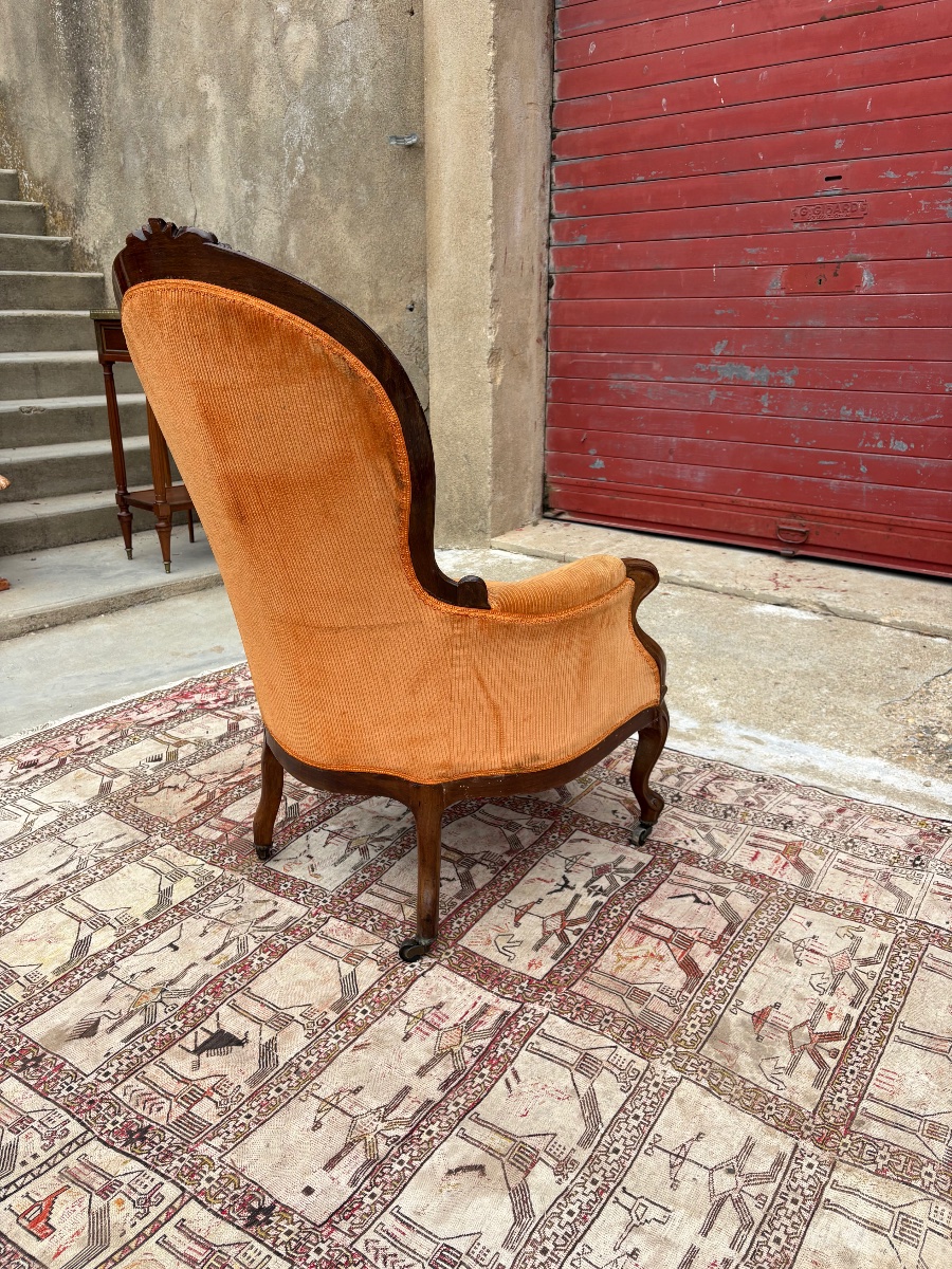 Bergère, Napoléon III, en acajou époque XIXe siècle-photo-3