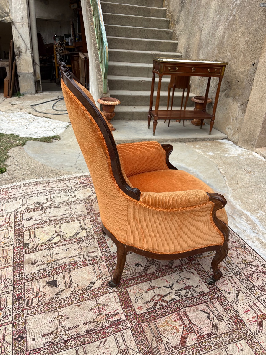 Bergère, Napoléon III, en acajou époque XIXe siècle-photo-4