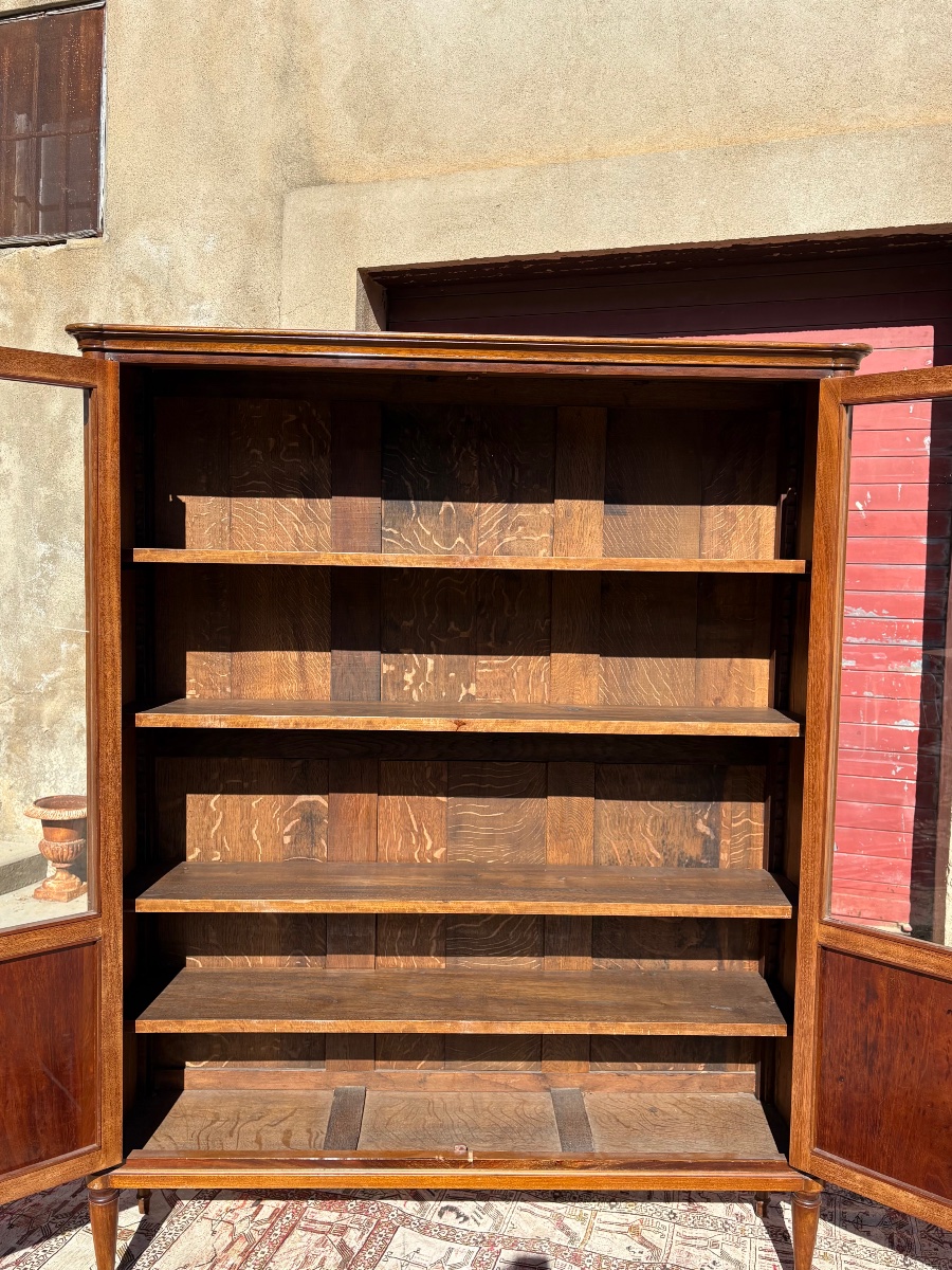 Bibliothèque, Louis XVI, en acajou époque, 1900-photo-2