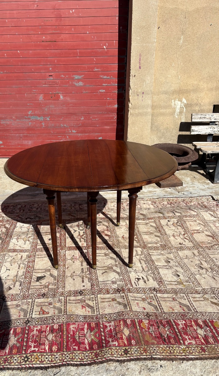 Table de salle à manger  Louis XVI, en acajou d’époque XIXe siècle -photo-4