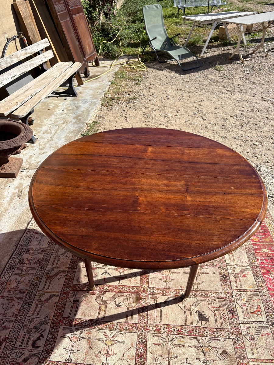 Table de salle à manger  Louis XVI, en acajou d’époque XIXe siècle -photo-5
