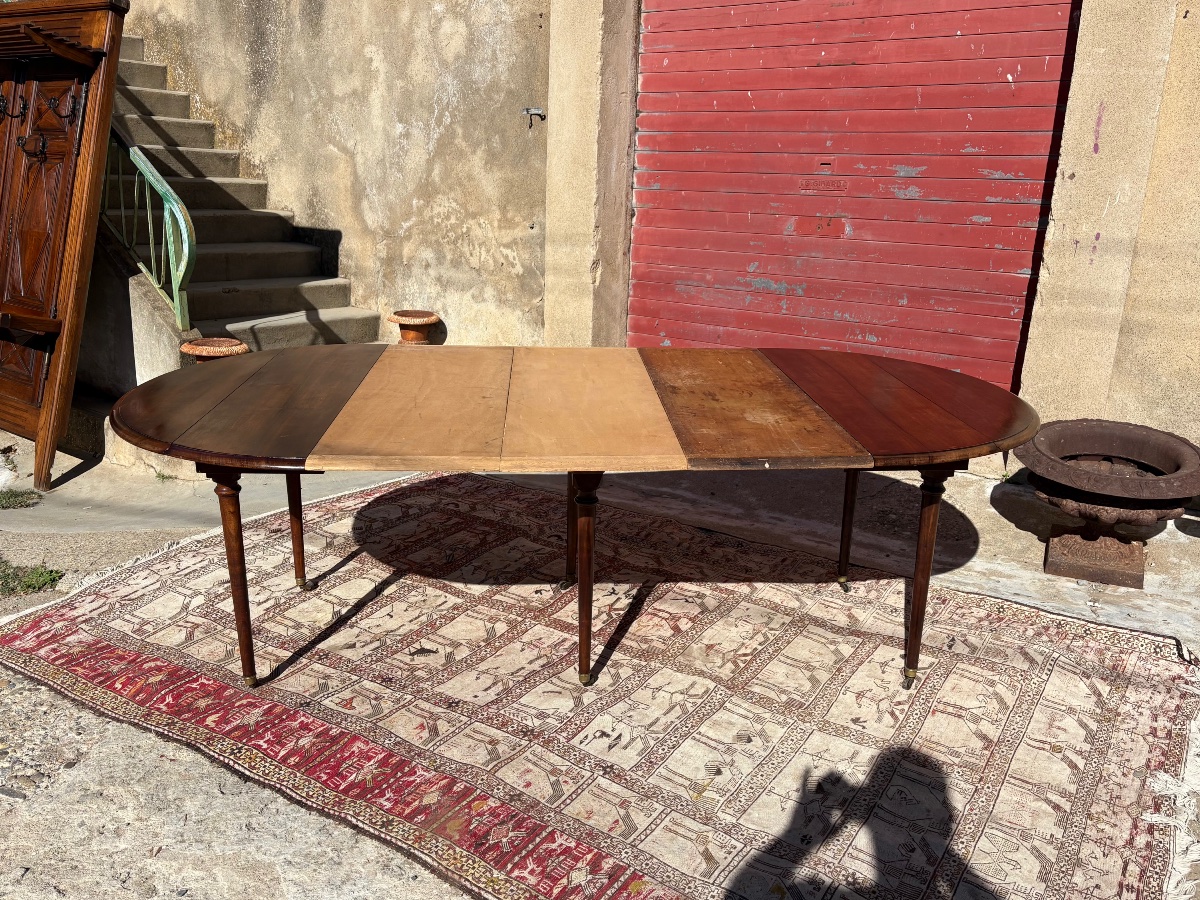 Table de salle à manger  Louis XVI, en acajou d’époque XIXe siècle -photo-6