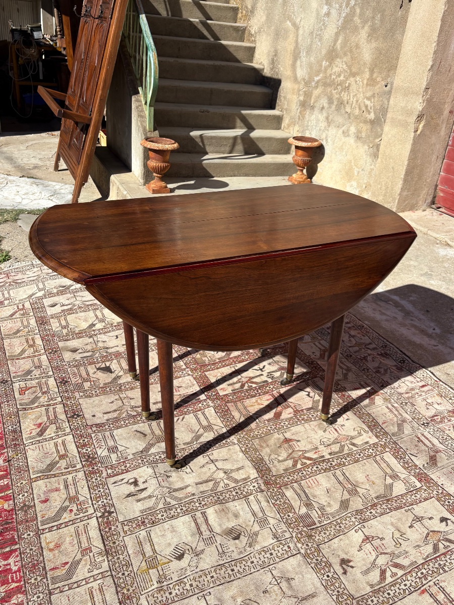 Table de salle à manger  Louis XVI, en acajou d’époque XIXe siècle -photo-7