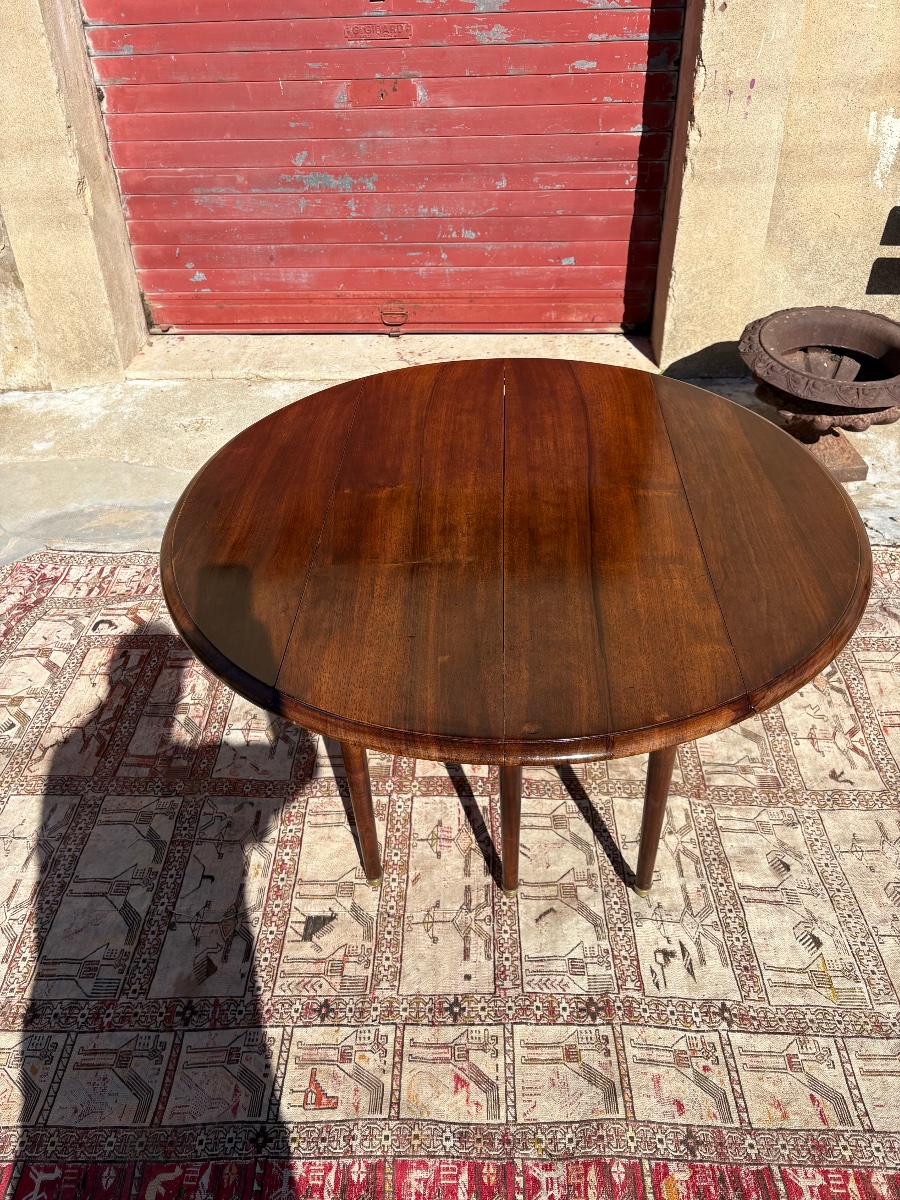 Table de salle à manger  Louis XVI, en acajou d’époque XIXe siècle -photo-8