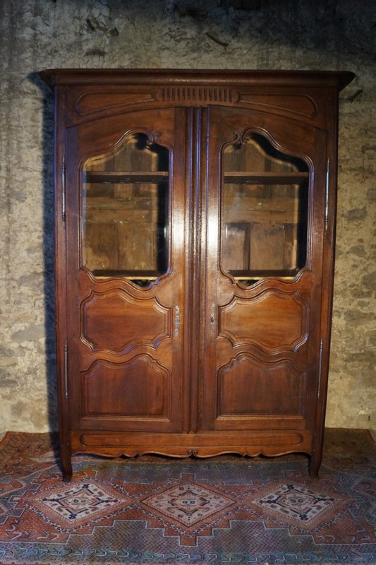 Armoire Bibliothèque ,louis XV En Chêne ,d'époque XVIIIé