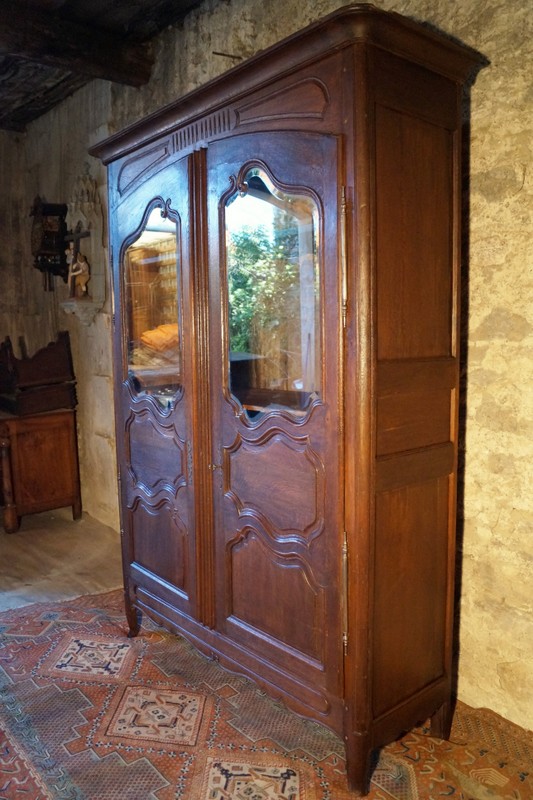 Cabinet Library, Louis XV In Oak, XIXth-photo-4