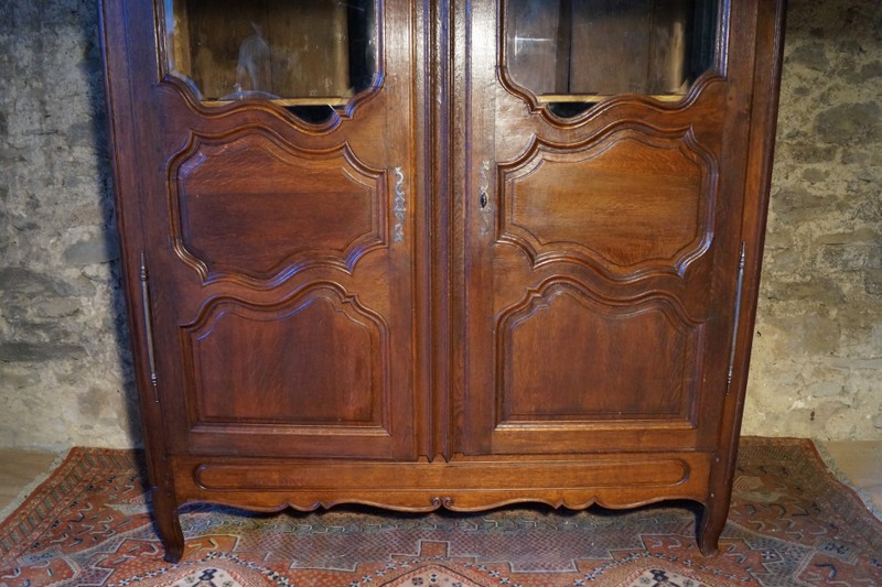 Cabinet Library, Louis XV In Oak, XIXth-photo-1