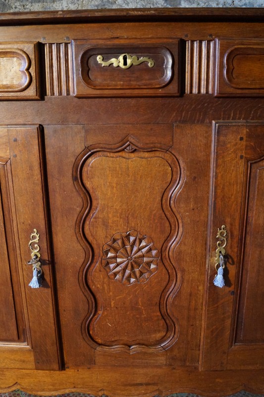 Louis XV Sideboard In Oak, Eighteenth Time-photo-4