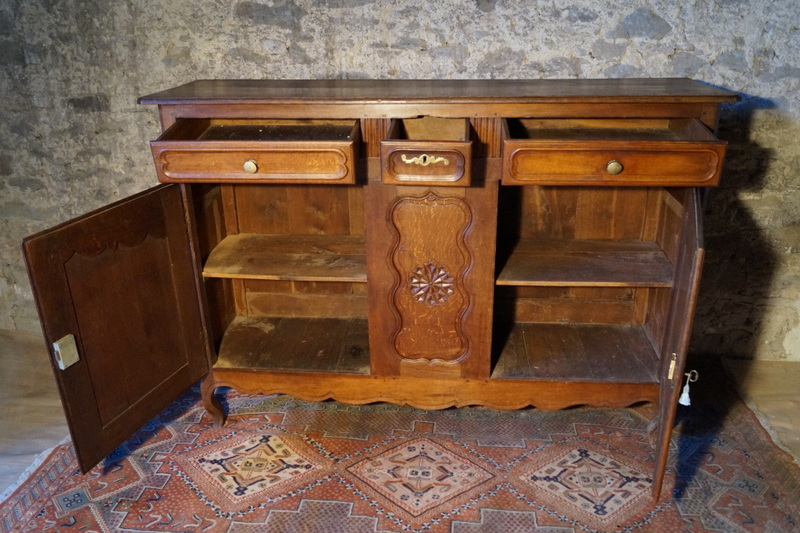 Louis XV Sideboard In Oak, Eighteenth Time-photo-1