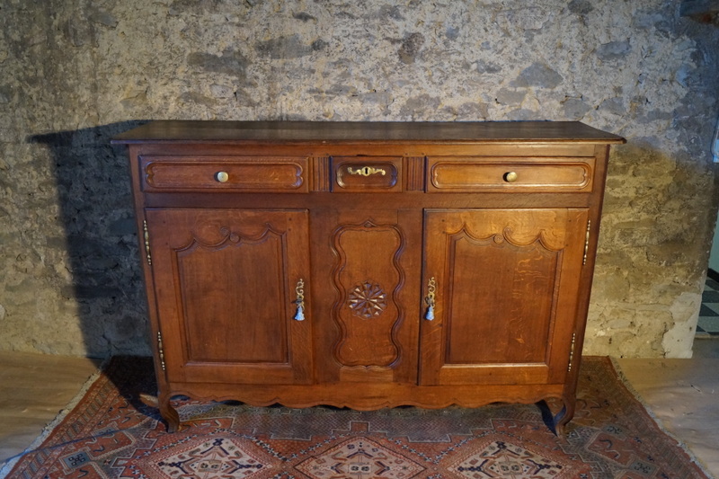 Louis XV Sideboard In Oak, Eighteenth Time-photo-3