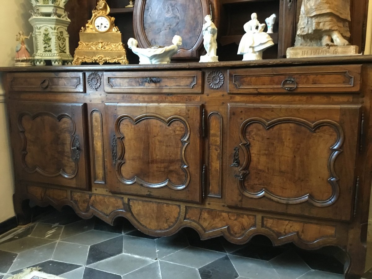 Buffet, Bressan Dresser In Walnut And Elm Loupe XVIIIth Time-photo-2