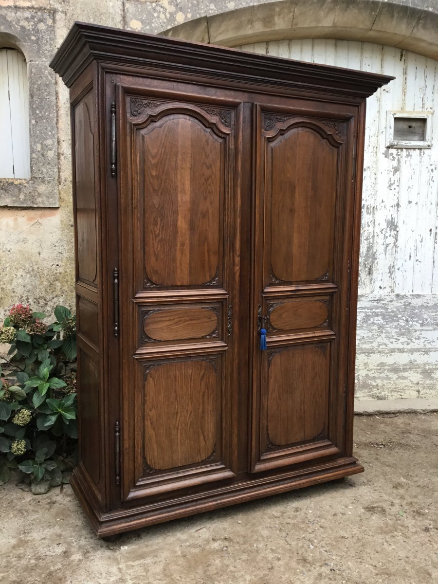 Cabinet Louis XIV Regency In Oak, Nineteenth Time-photo-2