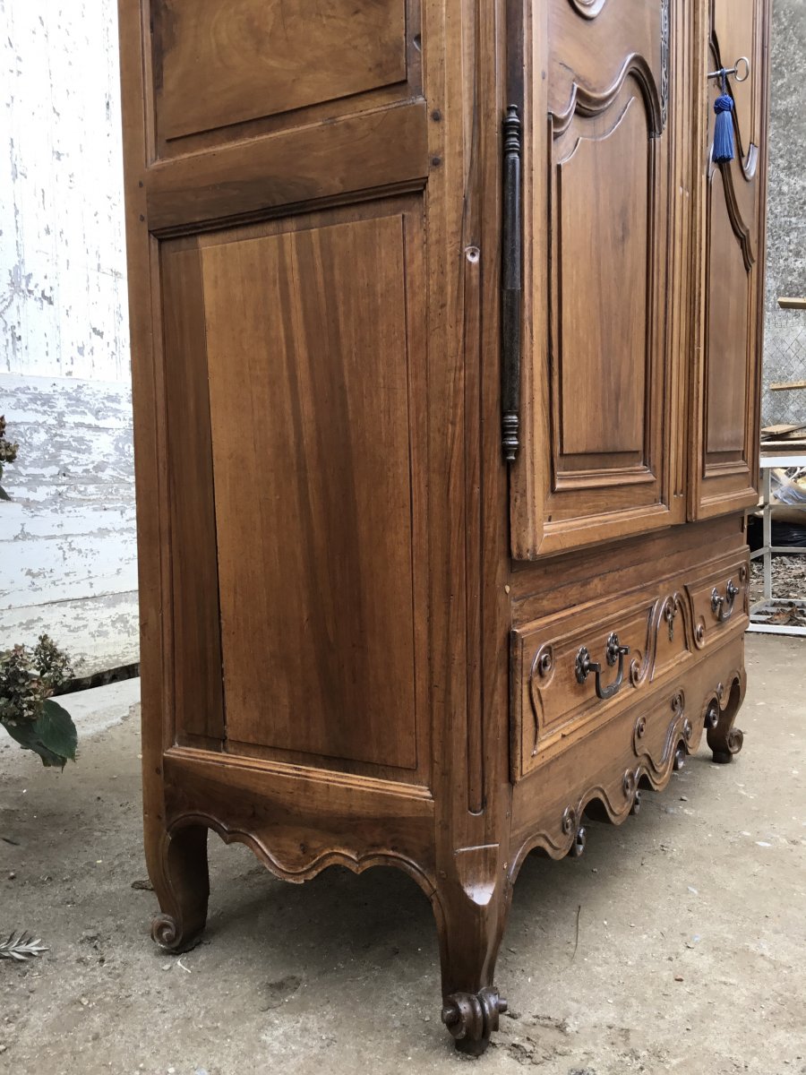 Louis XV Provençal Wardrobe Louis XVI In Walnut Eighteenth Time-photo-8