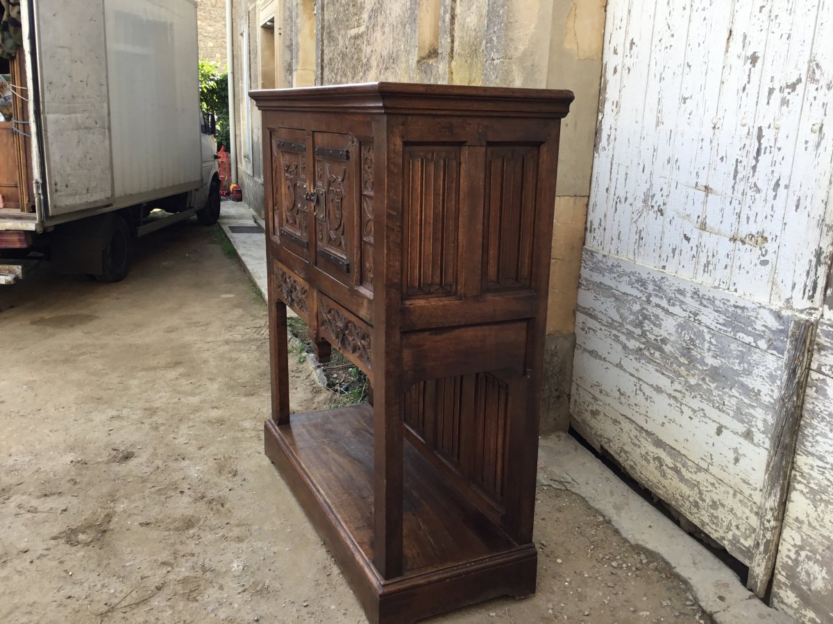 Credenza Cabinet In Walnut Gothic Style XVIII - cabinets