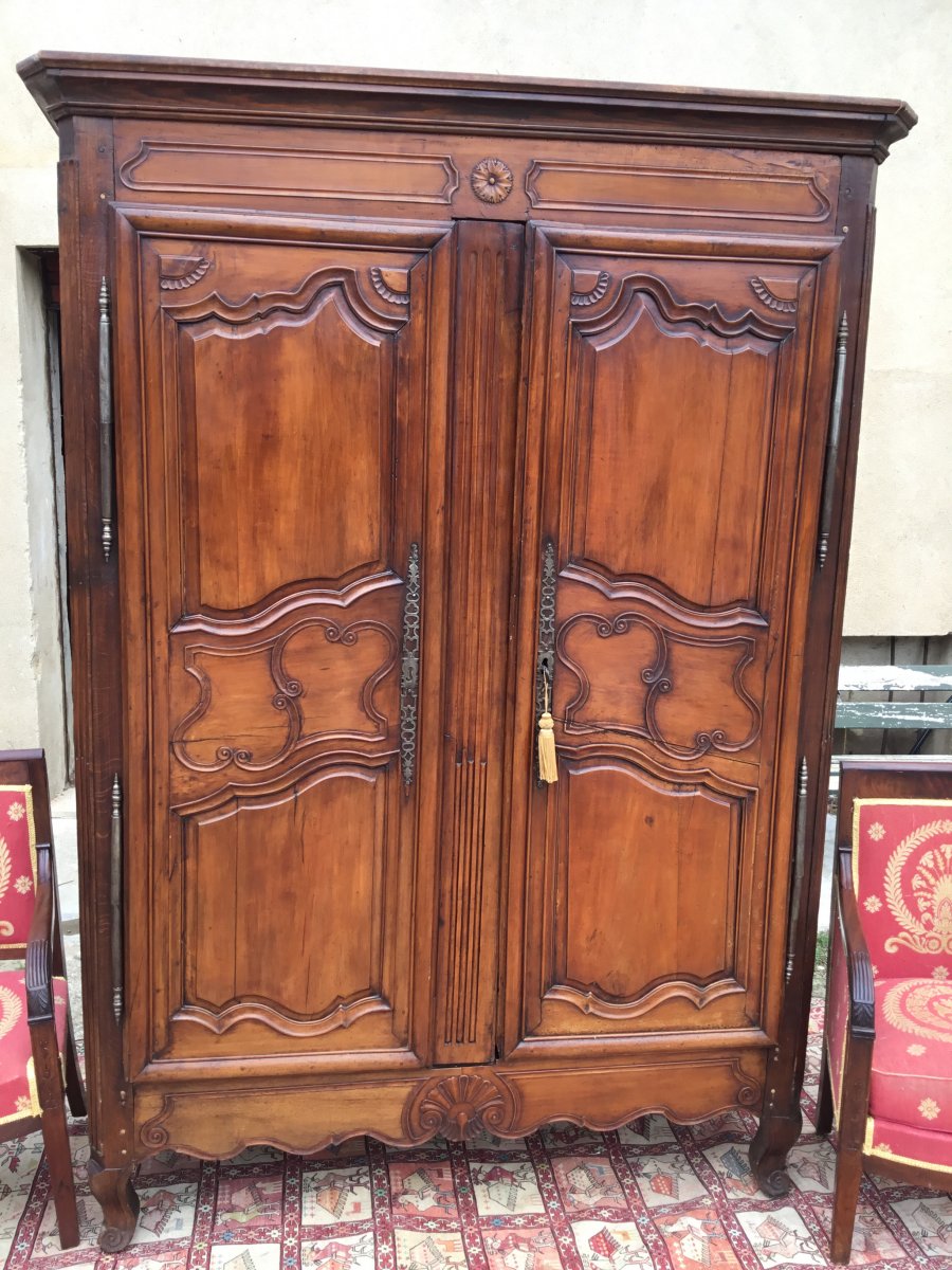 Armoire Louis XV En Merisier époque 18ème -photo-4