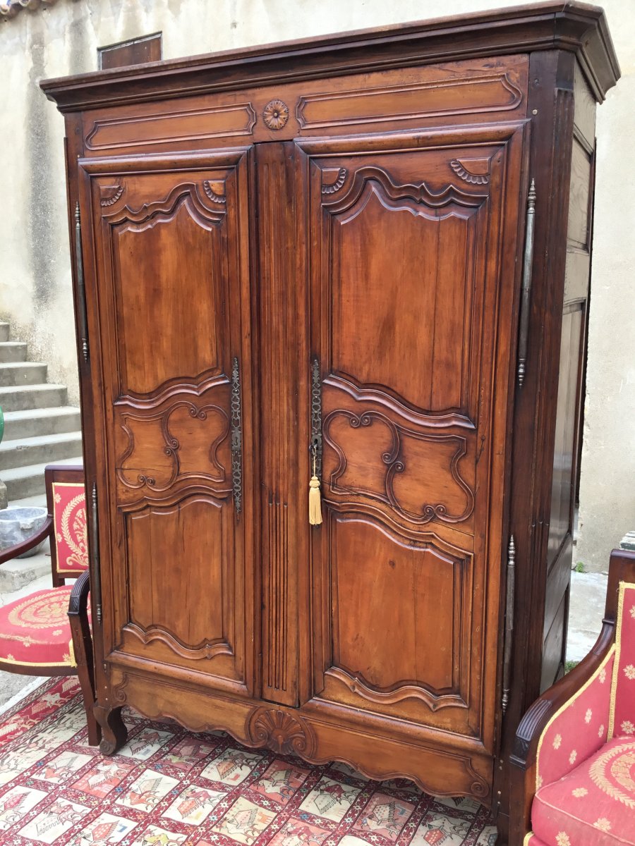 Armoire Louis XV En Merisier époque 18ème -photo-1