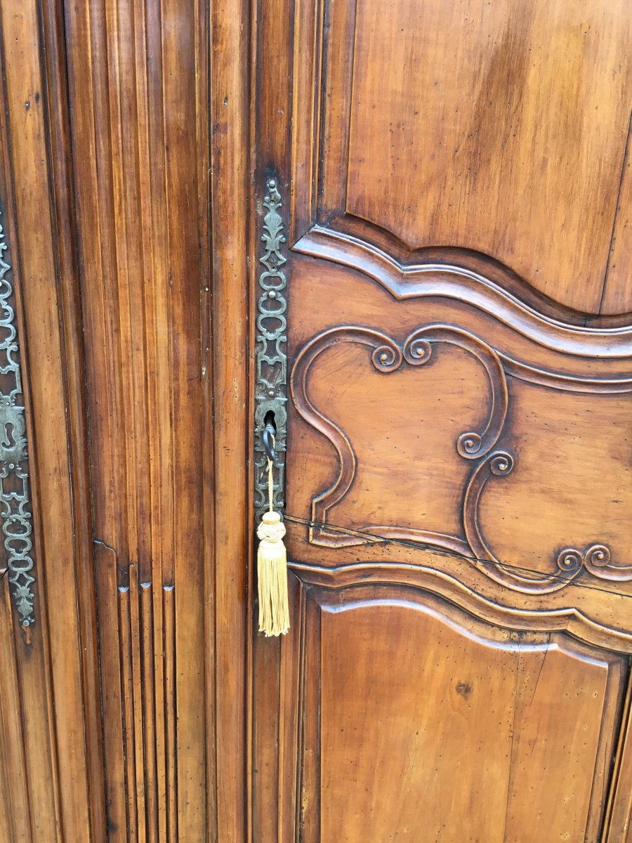 Armoire Louis XV En Merisier époque 18ème -photo-7