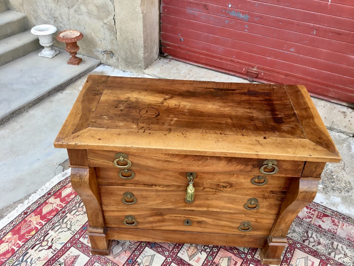 Commode  Restauration En Noyer Blond D  époque 19emsiècle -photo-3