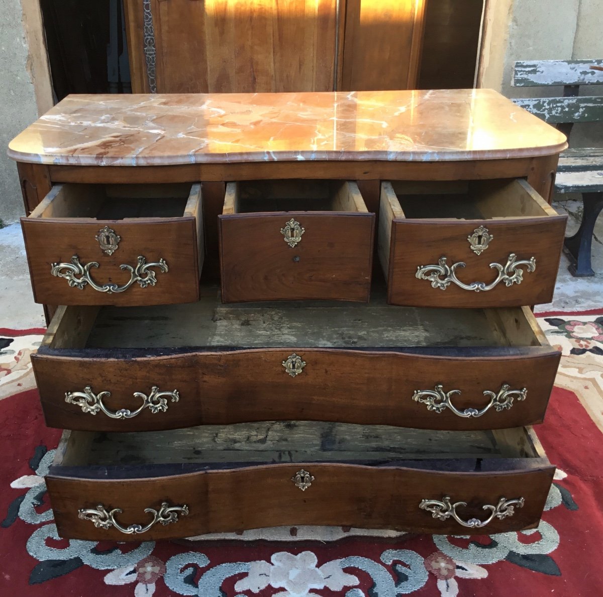 18th Century Regency Crossbow Commode In Walnut-photo-8