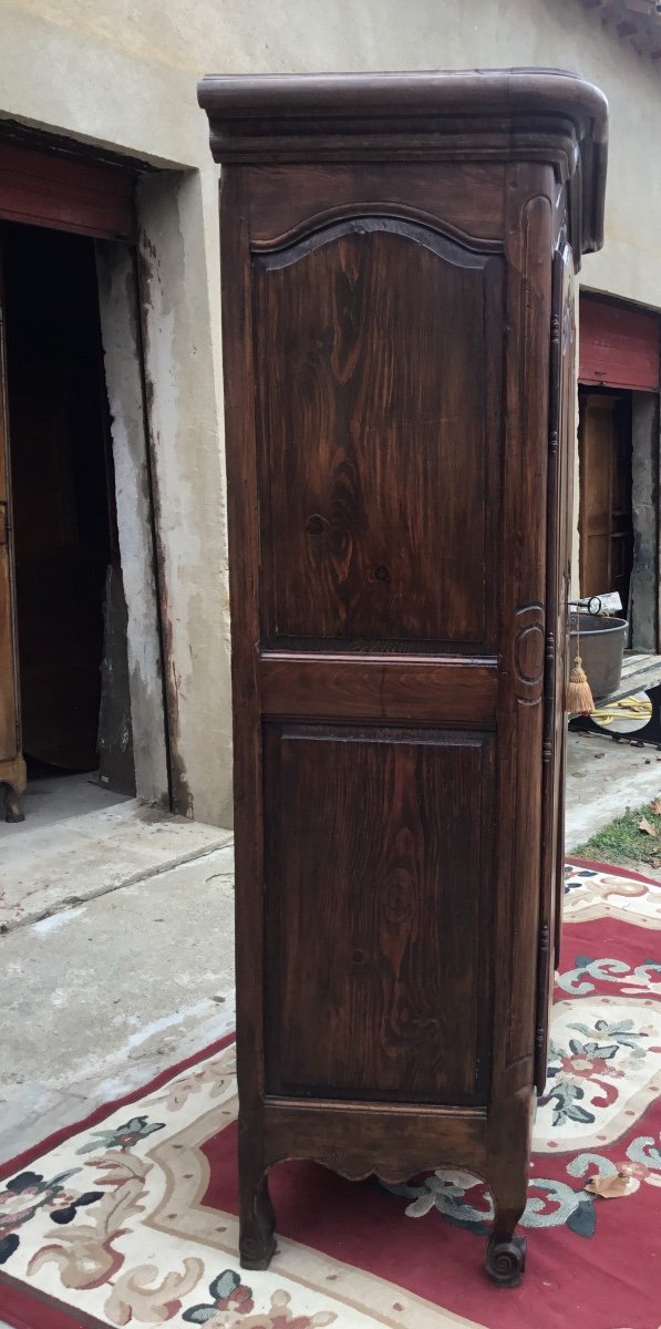 Petite Armoire Chapeau De Gendarmes Louis XV En Noyer époque 18ème -photo-4