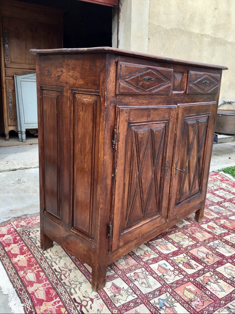 Buffet Deux Portes Louis XIII In Walnut 17em.-photo-3