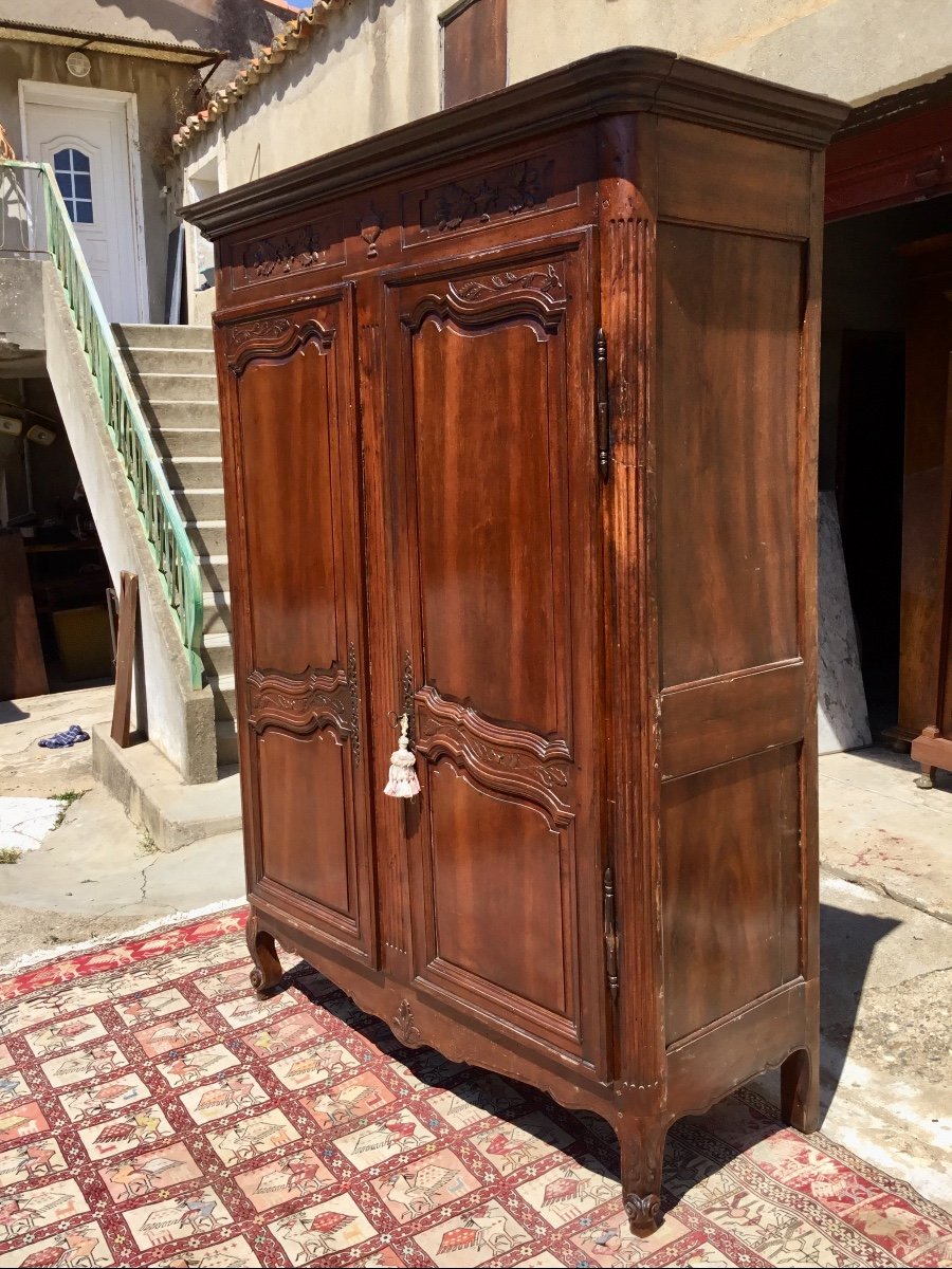 Armoire Louis XV Provençale En Noyer époque 18ème -photo-2