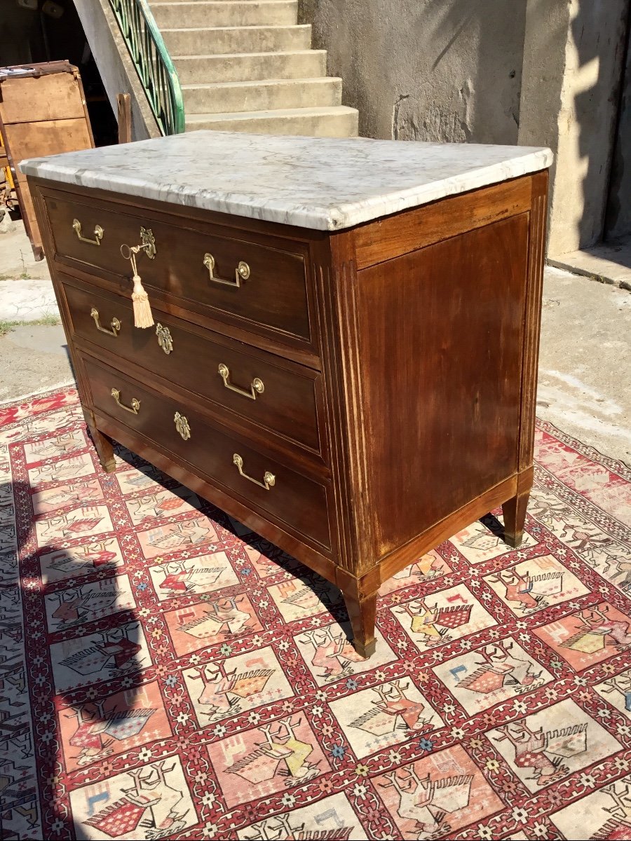 Commode Louis XVI En Acajou époque 18ème -photo-6
