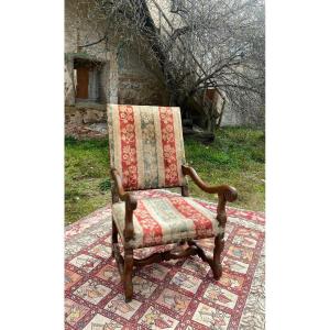 Louis XIII Style Armchair In Walnut Eighteenth Time