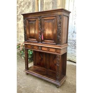 Haute Epoque Style Credenza In Walnut And XIXth Century