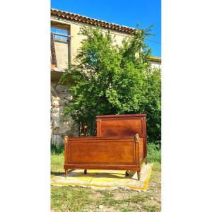 Louis XVI Style Bed In Walnut, 1900 Period