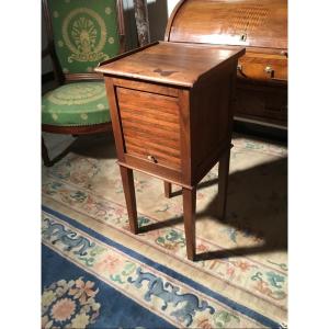 Walnut Curtain Bedside Table, 18th Century Directoire Period