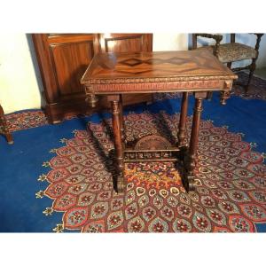 Entre Deux Console, Napoleon III, In Walnut, 19th Century Period 