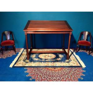 Large Empire Style Architect's Drawing Table, In Mahogany Period, 1900.